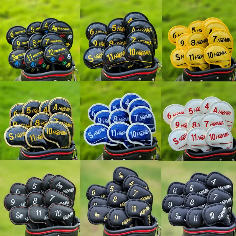 Set Headcovers Pu Leather Golf Club Irons Covers Many Colors