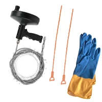 heavy duty plumbers dredge 7 6m plumbing snake drain auger hair clog remover pipe snake for kitchenbathroom toilet with gloves