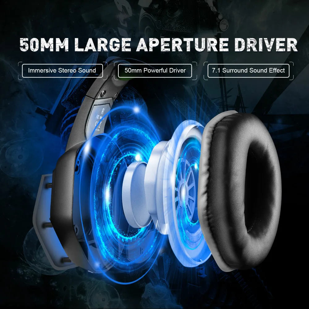 EKSA E1000 7,1 Surround Sound Gaming Headset С микрофоном для PS4/Xbox Один/PC Gamer стерео USB проводных наушников RGB светодиодный светильник