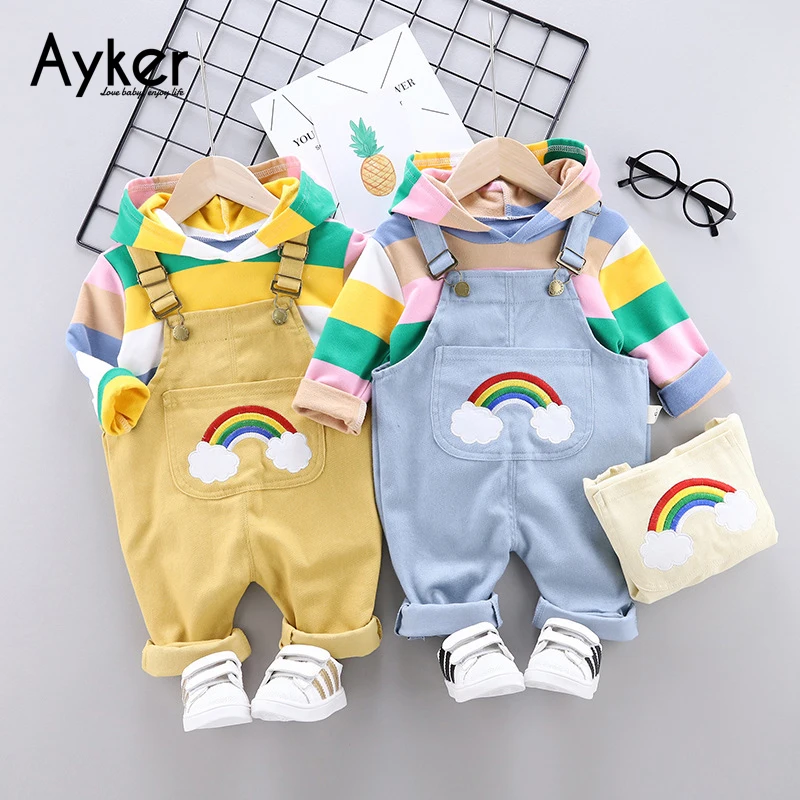 Комбинезоны для малышей Детский комбинезон в радужную полоску мальчиков и