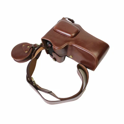 

Retro Color Luxury Digital Camera PU Leather Case Bag box For canon EOS 6D2 6D mark ii Protective sleeve Cover Cases 24-70mm