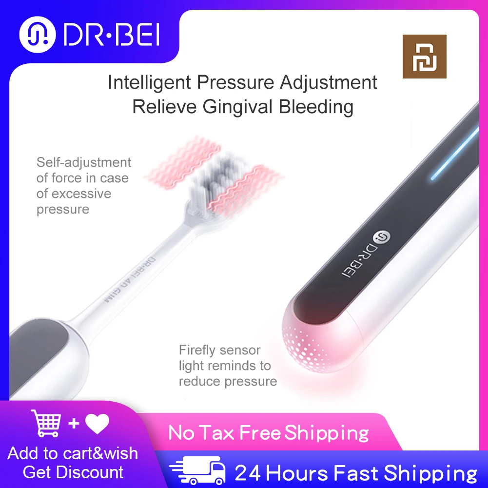 

DRÂ·BEI IPX7 Waterproof S7 Electric Toothbrush 2000mAh Sonic Automatic ToothBrush Rechargeable with 2 Brush Heads Xiaomi Youpin