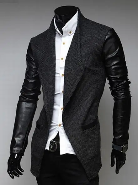 Новинка Осень-зима мужское модное длинное шерстяное пальто 2018 приталенное