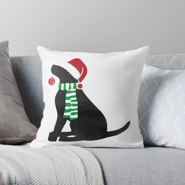 

Christmas Black Lab Holiday Dog Soft Decorative Throw Pillow Cover Print Pillow Case Waist Cover Pillows NOT Included