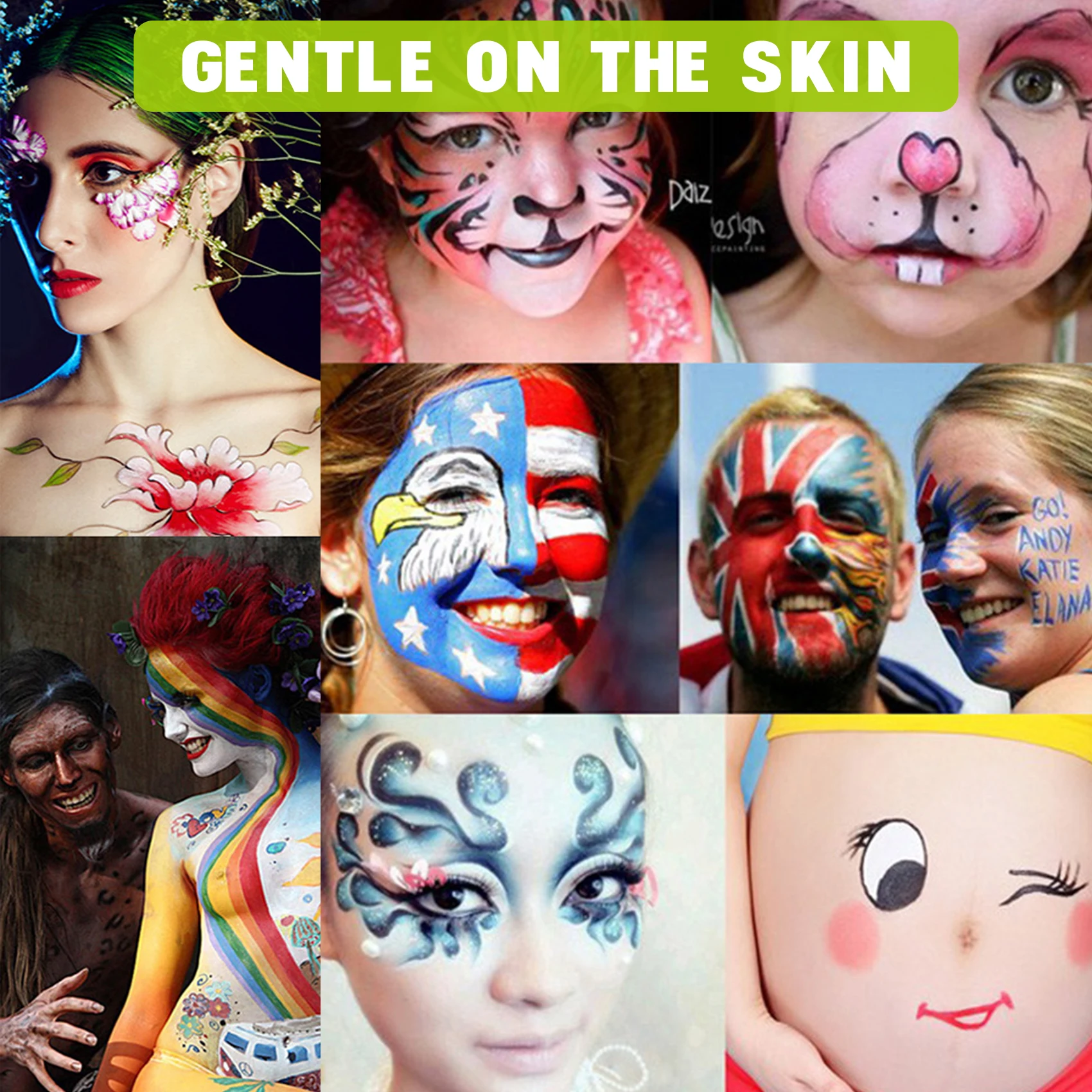 Масляная краска для лица 12 цветов тела приятная кожи без запаха вечеринки