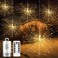 180led firework string lights 8 modes waterproof starburst lamp diy chirstmas fairy lights festival decoration lamp with remote
