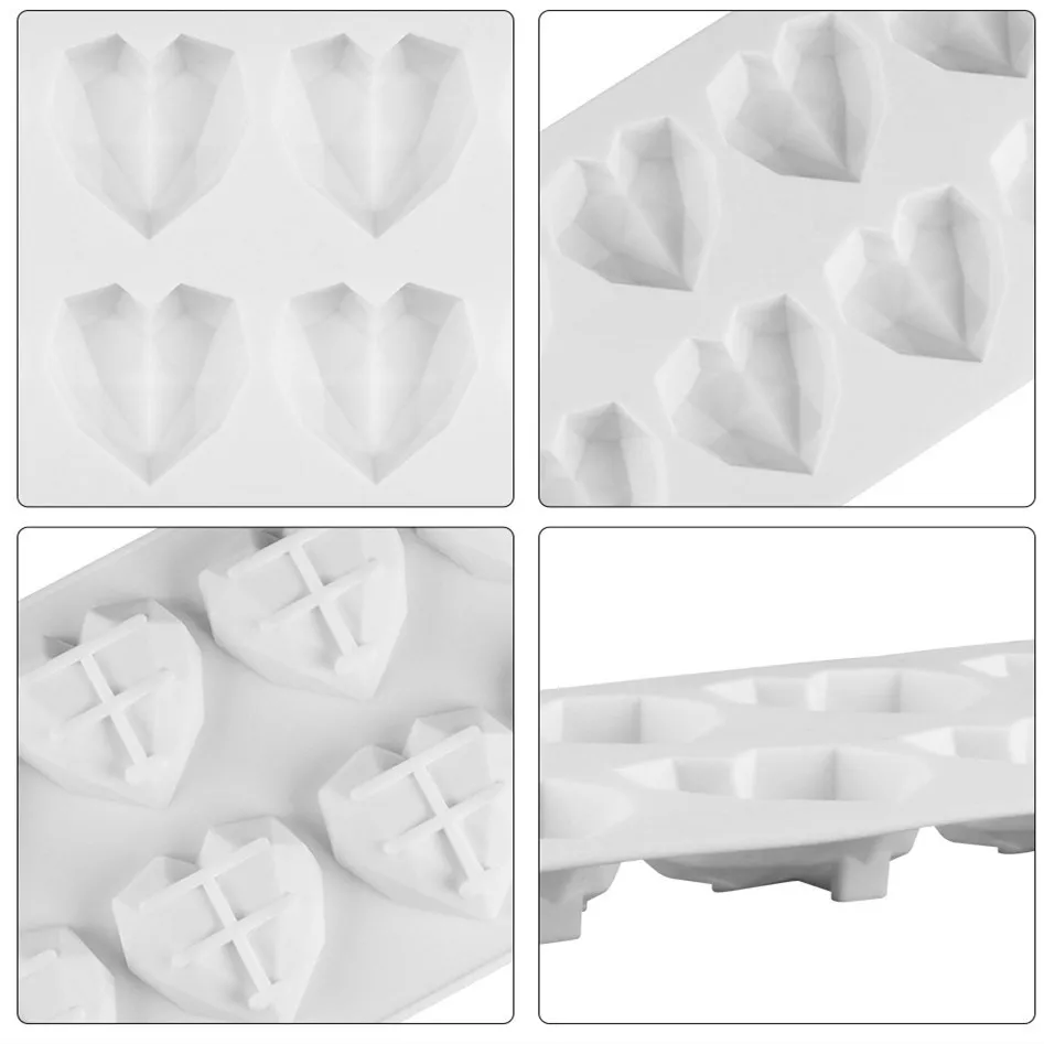 Алмазная любовь сердце фигурные силиконовые формы для губчатых тортов мусс