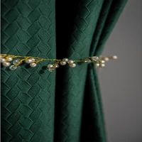 fashion texture velvet window deco curtain light luxury flannel shading bedroom divider panel dark green curtains drape