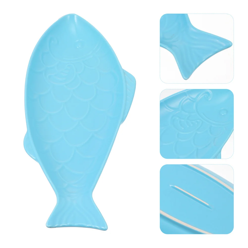 

Fish Shaped Ceramic Dish Plate Serving Tray Snack Storage Dish for Restaurant
