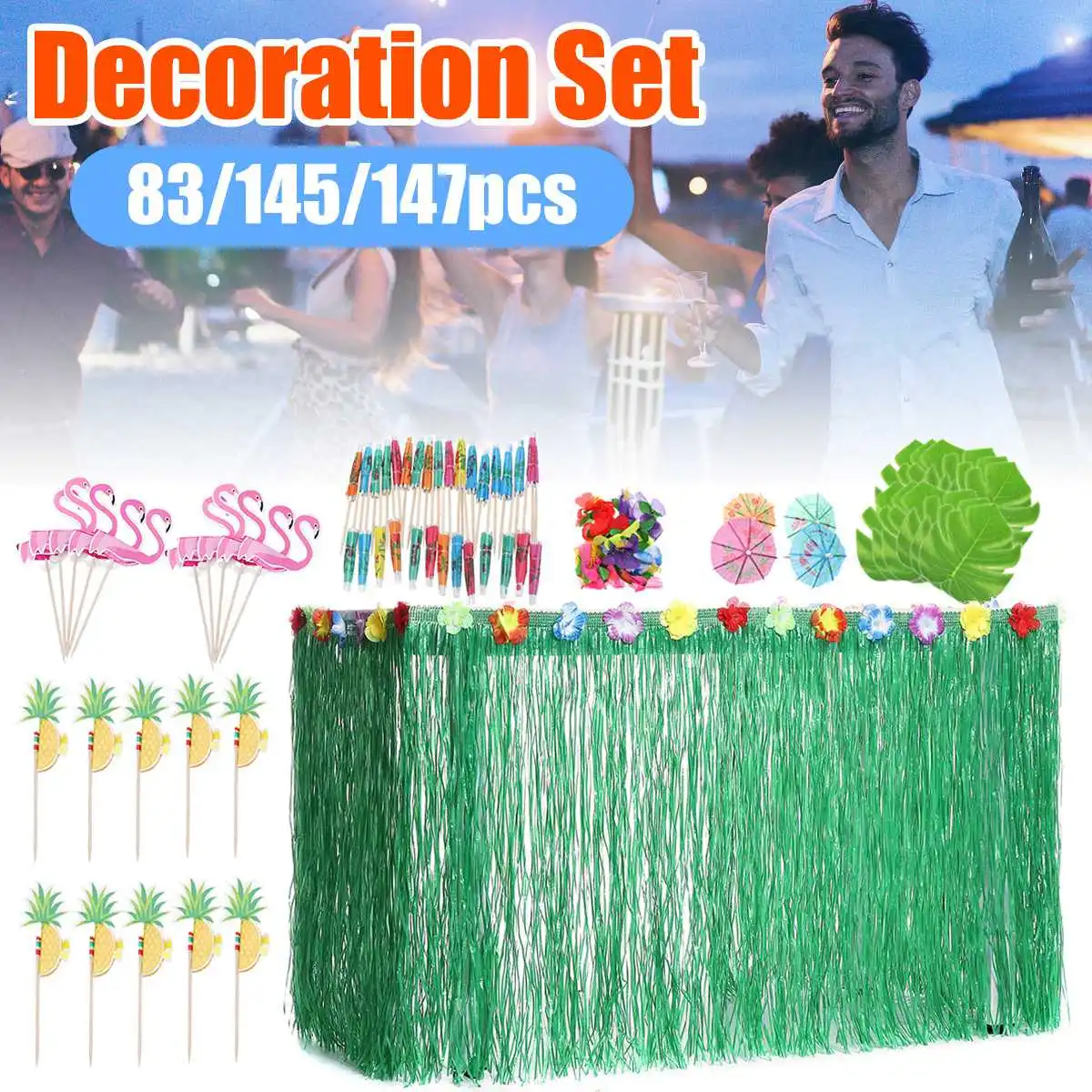 

Hawaii Party Tropical Decorations Hawaiian Party Table Skirt Wedding Happy Birthday Summer Luau Beach Party Decor Supplies