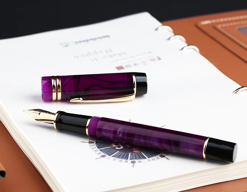 Moonman M600S Celluloid Purple Fountain Pen MOONMAN Iridium Golden F 0.5mm Excellent Fashion Office Business Writing Gift Pen