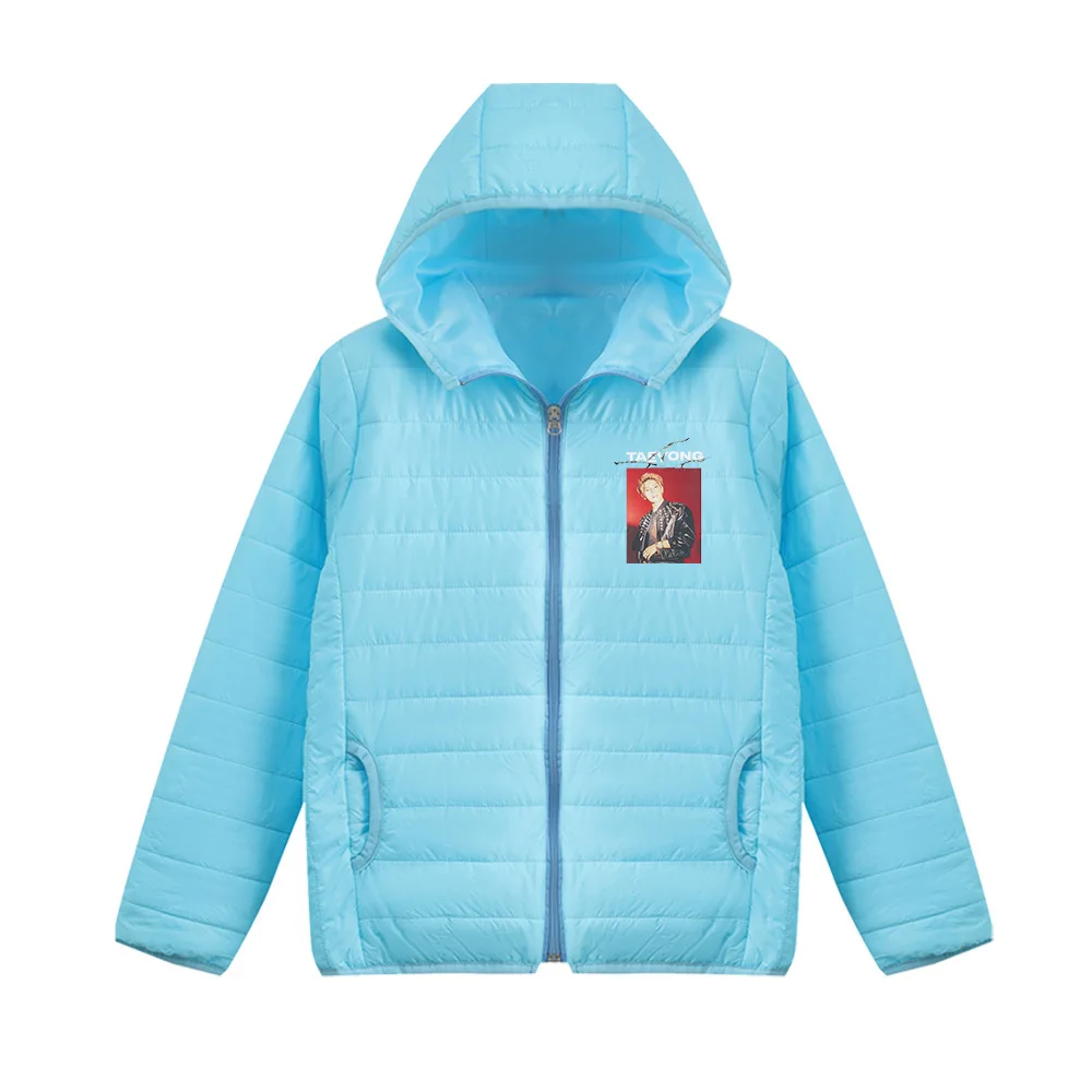 

KPOP SuperM print down jacket women Ultra Light Soft Cotton-padded Jacket Women Slim hooded Zipper Short Down Coat Outerwear