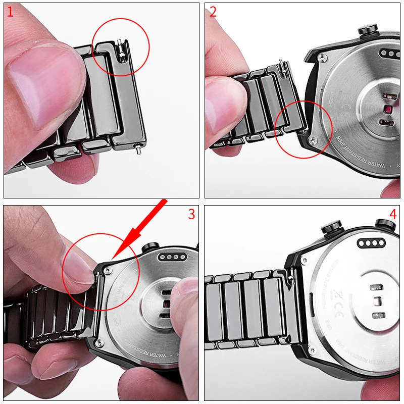 20 22мм Керамические часы ремешок для часов Huawei 2 / Самсунг редуктор S2 / S3 для ремня