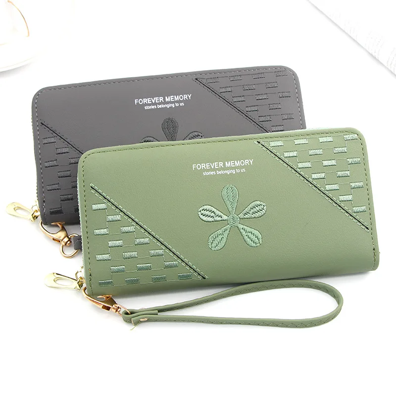 

New Style Ladies Wallet Long Korean Embroidered Fashion Zipper Bag Multi-card Position Clutch Bag Ladies Wallet Designer Wallet