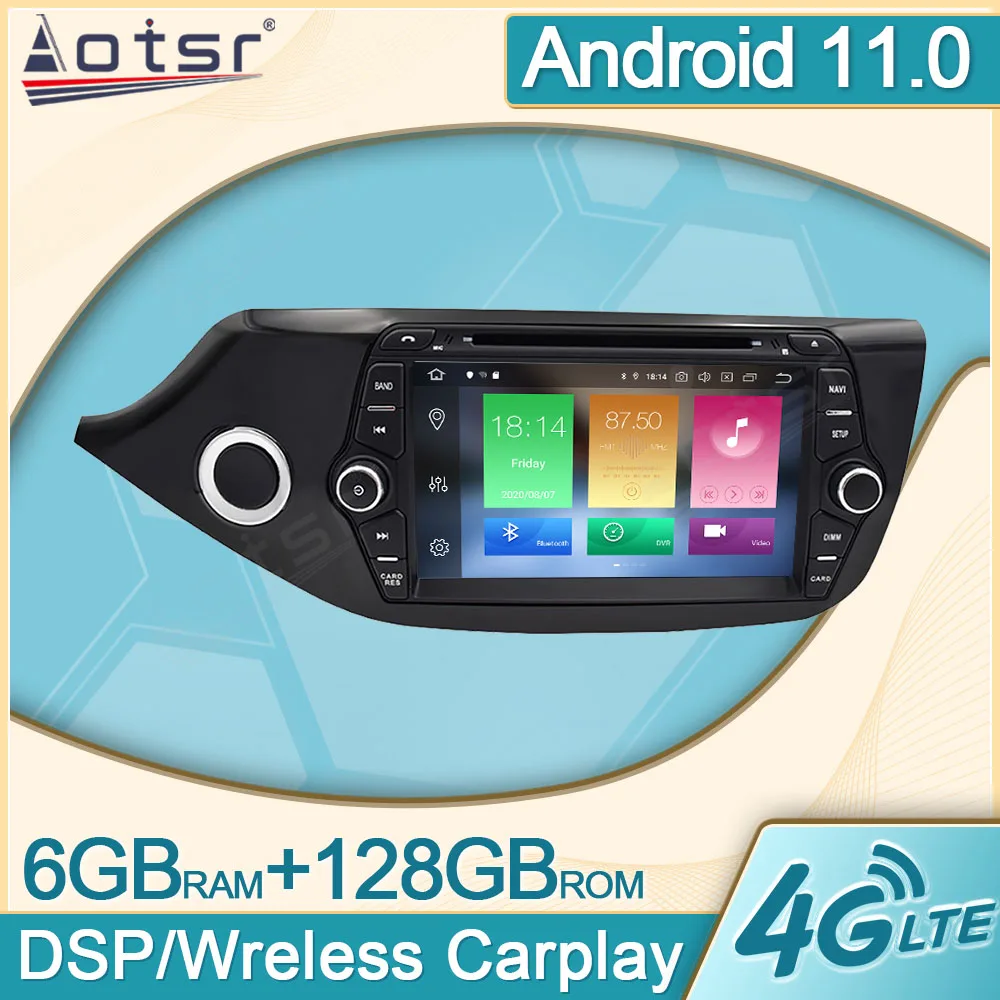 

128G Android 11.0 Multimedia Car Radio Player For KIA VENGA CEED 2009 2010 - 2017 GPS Navi Video Carplay DVD Head Unit DPS 2Din