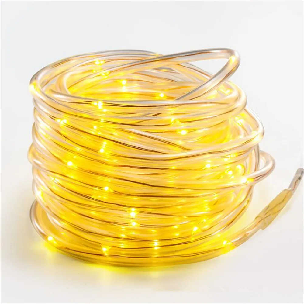 50/100 LED солнечный светильник, уличный веревочный трубчатый Сказочный светильник, водонепроницаемый светильник для праздника, вечеринки, свадьбы, дома, Декоративный Рождественский светильник