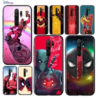 marvel deadpool avengers super hero for xiaomi redmi 9a 9c 9 prime go 8a 7a 6a 5a 4x s2 pro plus tpu silicone black phone case