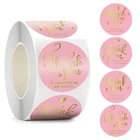 500 шт., круглые розовые наклейки для выпечки торта