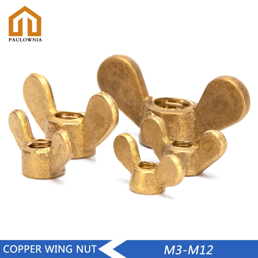 

Brass Wing Nuts Butterfly Nut to Fit Bolts & Screws M3 M4 M5 M6 M8 M10 M12 Copper Solid Fasteners Nuts