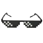 Солнцезащитные очки Thug Life для мужчин и женщин, пиксельные Брендовые очки для вечеринки, мозаичные винтажные очки с защитой UV400, подарок для мужчин и женщин