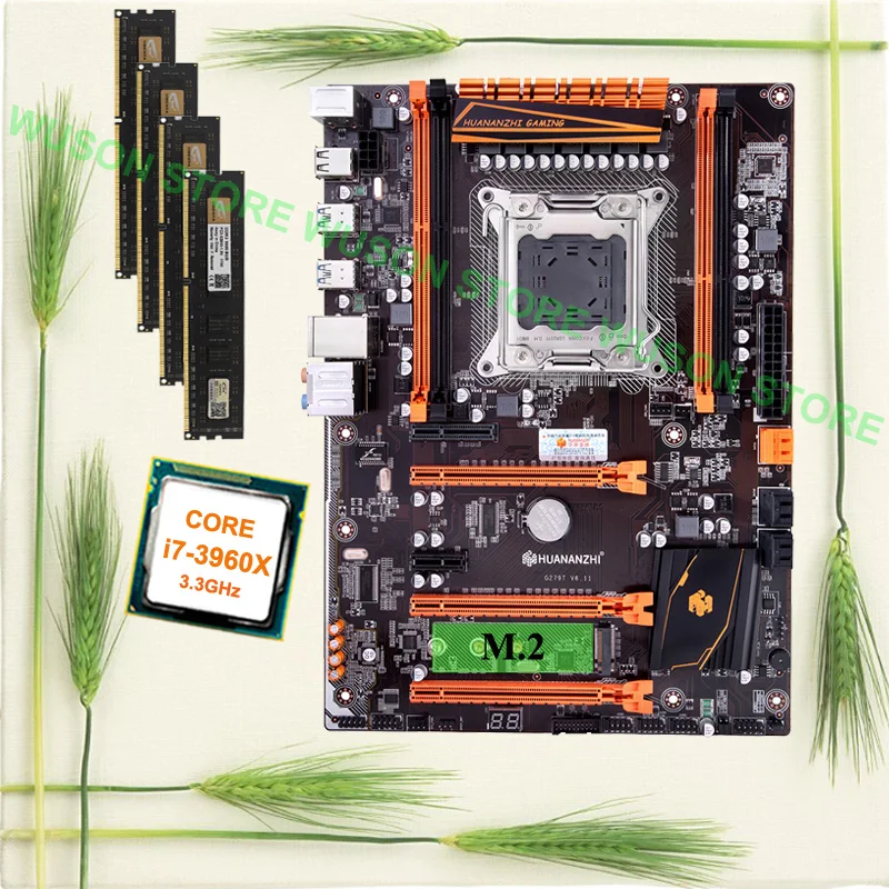 Качественная настольная материнская плата с M.2 слотом HUANAN ZHI X79 процессором Core i7