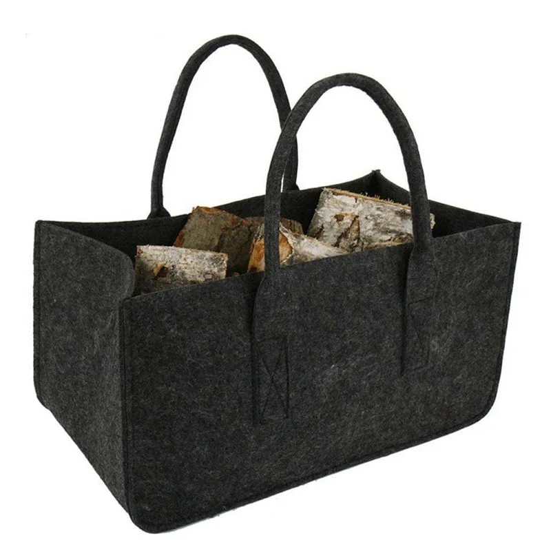 

Portable Firewood Felt Bag Multipurpose Tote Bag Large Capacity Storage Bag for Outdoor Camping Picnic LA