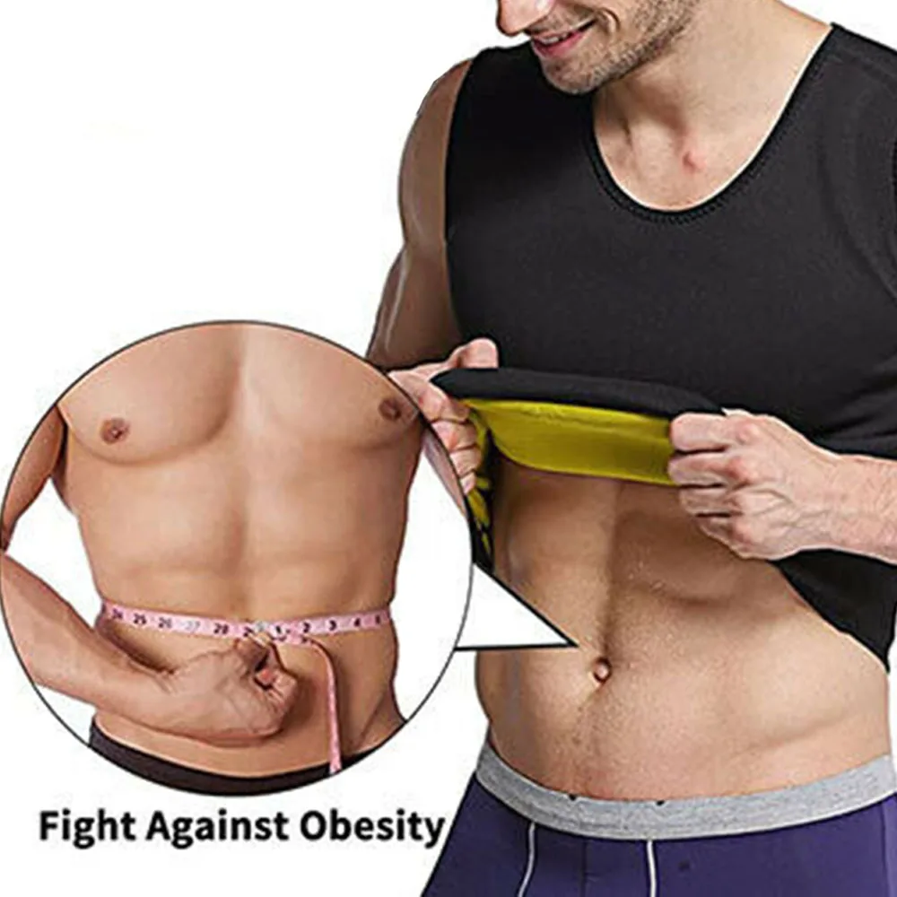 Костюм для сауны мужчин жилет рубашка на талию Корректирующее белье тела