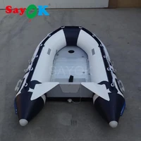 PVC inflatable pontoon fishing boat, inflatable rubber boat, pvc inflatable rowing boat with aluminum floor for 3 person