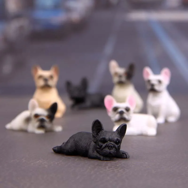 

3.5cm Cute Small French Bulldog Model Figures Doll Bulldog Animals Figurines Toys Action Figures Car Home Decor Children Gift