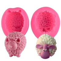 3d cute sheep shape turned sugar cake silicone mold car aromatic gypsum expansion stone molds mousse chocolate mould