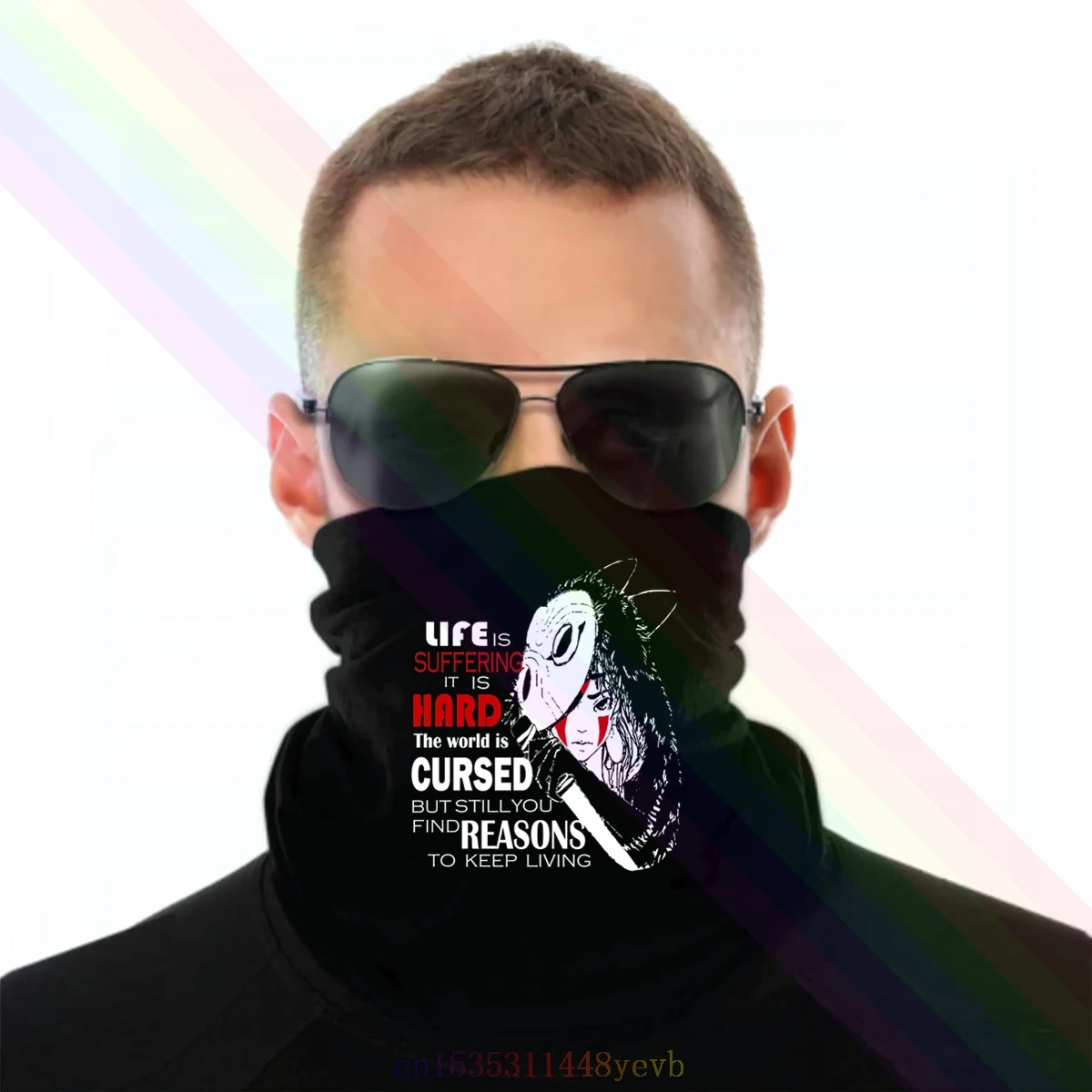 Шарф-повязка унисекс в японском стиле повязка на голову с изображением животных