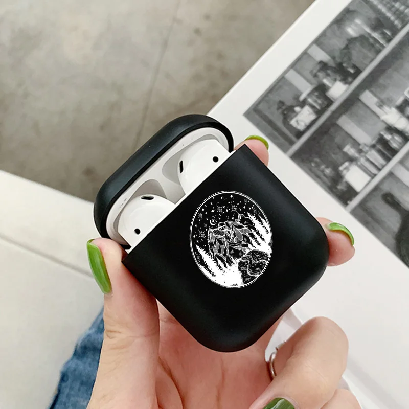 

Soft Earphone Case For Airpods Pro Case Mountain Black Air Pod 1/2/3 Wireless Bluetooth Case For Airpods 1/2 3 Cover Sunrise