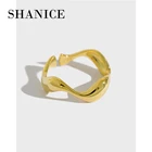Женское открытое серебряное кольцо SHANICE, минималистичное неправильное волнистое гладкое Открытое кольцо из серебра 100% 925 пробы
