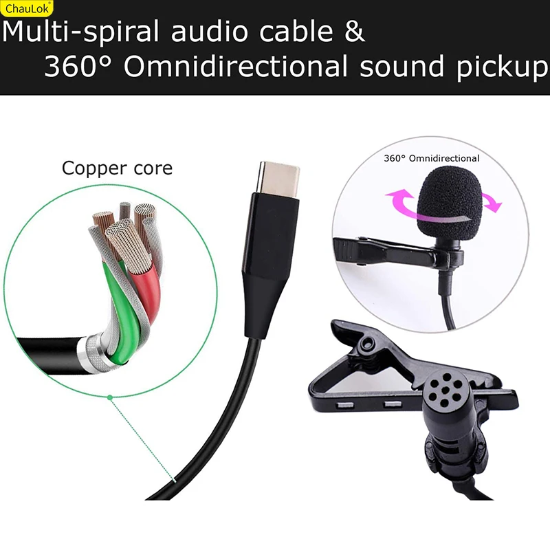 Профессиональный петличный микрофон конденсаторный для Samsung S20 Ultra S10 S9 S8 Note10 Plus