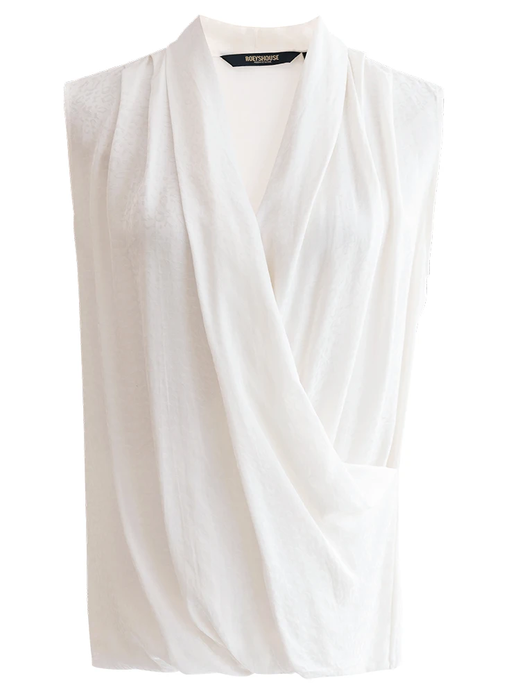 

Design sense V-neck niche shirt 2020 summer new simple sleeveless top professional OL shirt