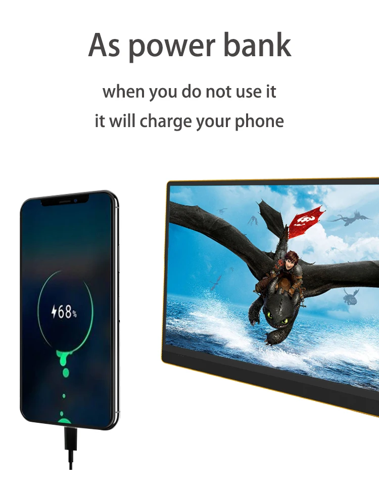 Портативный монитор ips 10800mAh батарея и сенсорный экран 15,6 монитор компьютера дисплей для ноутбука, xbox, переключатель ps4 с typeC HDMI