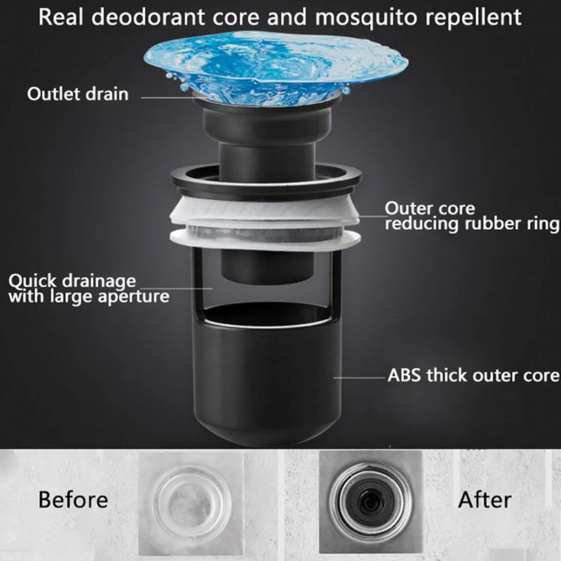 Кухня Туалет пол канализация сточная труба ядро дезодорант Слив отходов для