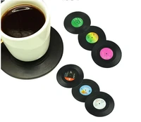 100sets hot sale 600piece spinning retro vinyl disc drink coasters outdoor tool cup mat