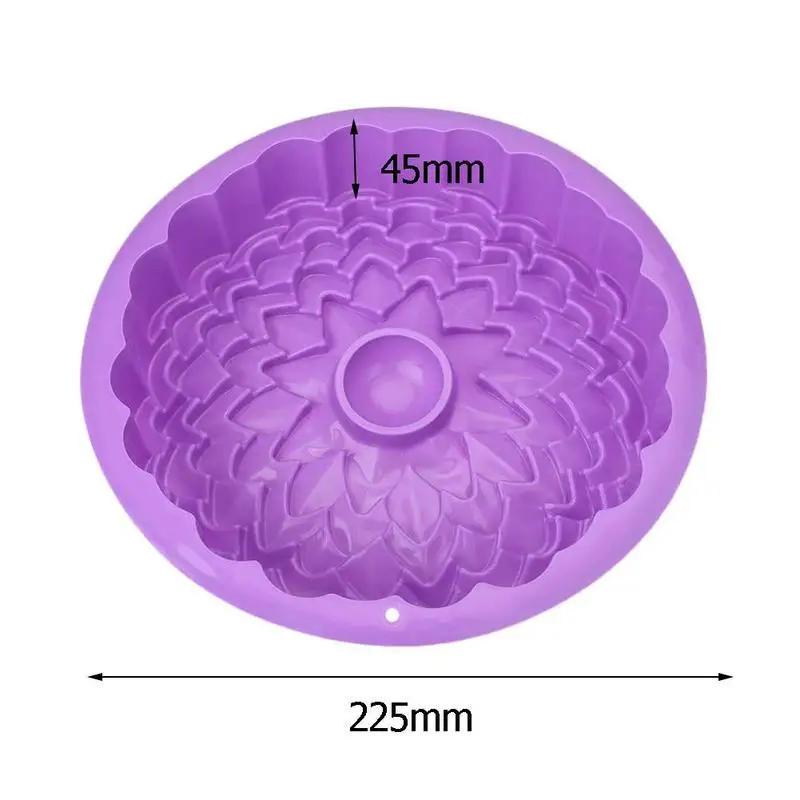

1pc Random Color 22.5cm Diameter Big Flower Cake Mold Baking Mould Silicone Birthday Pancake Mold Shape DIY Round Chrysanth M7K0