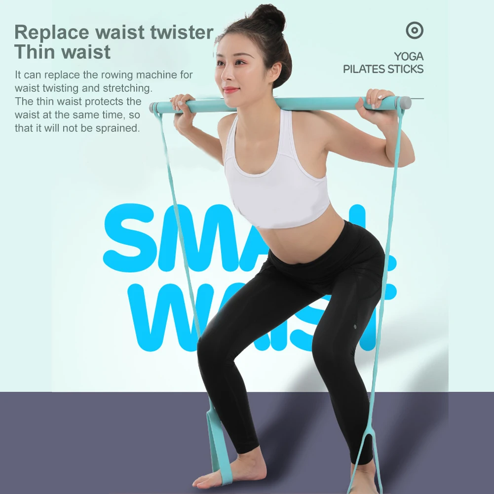 

Yoga Pull Rods Portable Home Yoga Gym Body Abdominal Resistance Bands for Pilates Exercise Stick Toning Bar Fitness Rope Puller