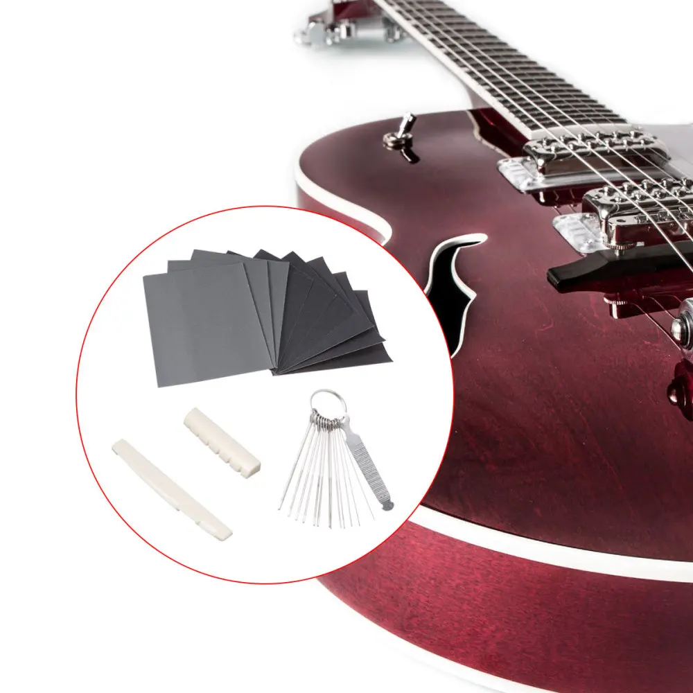 

Guitar Sanding Polishing Tool Set Luthier Guitarist Tools with Guitar Bridge Saddle