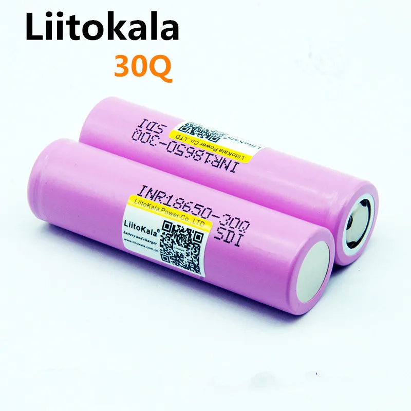 LiitoKala 100% Novo Оригинал INR18650 30Q INR 18650 3 7 в батарея 3000 мАч литий-ионная аккумуляторная |