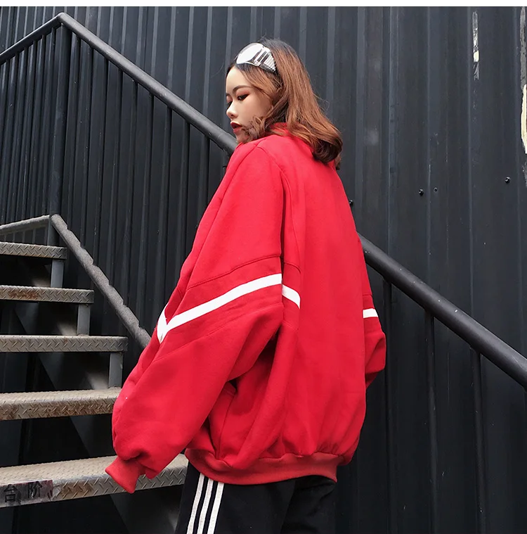 Куртка женская осень супер пламя рубашка Женская Корейская версия Harajuku ветреная свободная плюс бархат с длинными рукавами Спортивная одежда