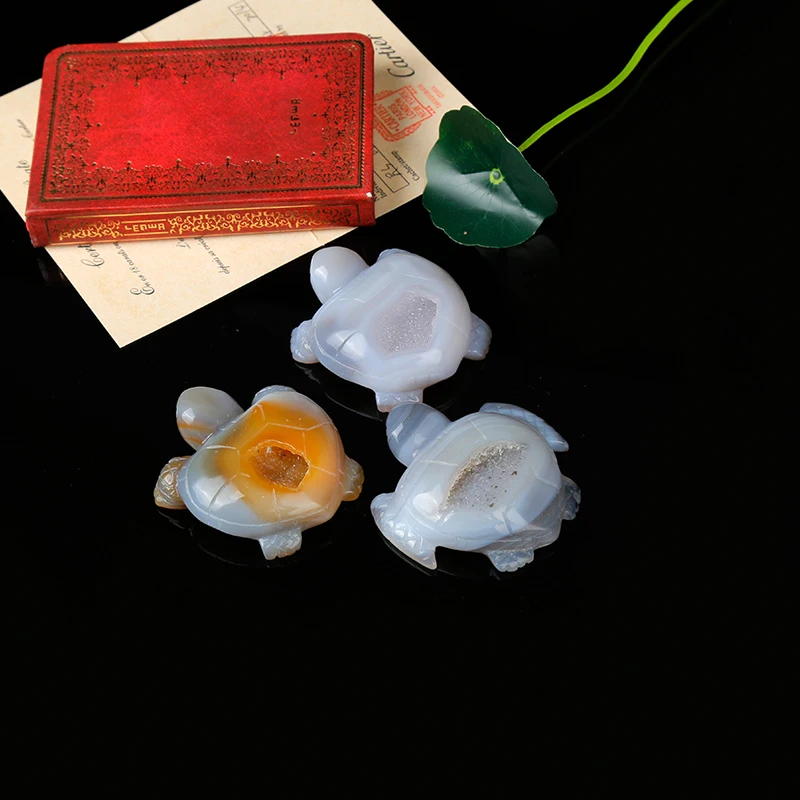 

1PC natural agate turtle turtle statue exquisite Nordic mineral home decoration crystal gem home decoration modern gift