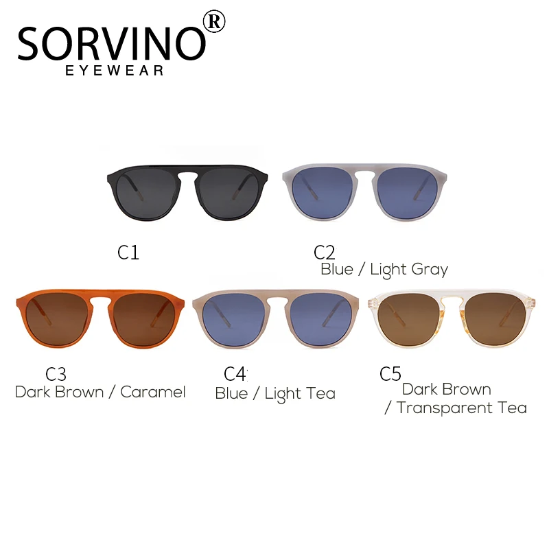 Мужские и женские солнцезащитные очки-авиаторы SORVINO Винтажные Солнцезащитные