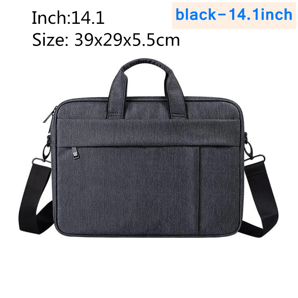 black-14.1inch Новая сумка для ноутбука 13,3 14,1 15,4 15,6 дюймов водонепроницаемая сумка для ноутбука на плечо для Apple Millet унисекс портфель - Цвет: black-14.1inch