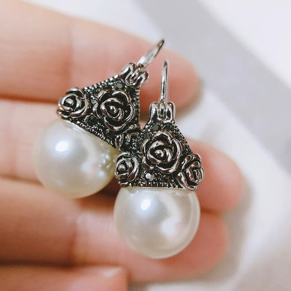 Женские серьги подвески в форме сердца с искусственным жемчугом|Серьги-подвески|