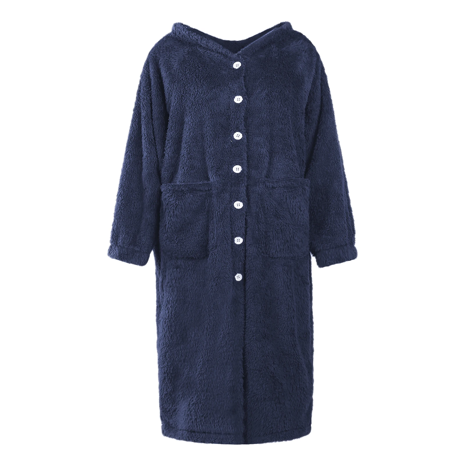 

Winter Warm Flannel Bathrobe Women Knee-Length Bath Robe Soft Thick Cute Pink Robes Female Dress Sleepwear Hoodies Tops Pajamas