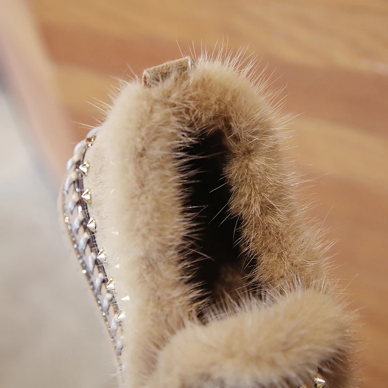 Женские туфли на плоской подошве Lucyever весенние повседневные с натуральным мехом