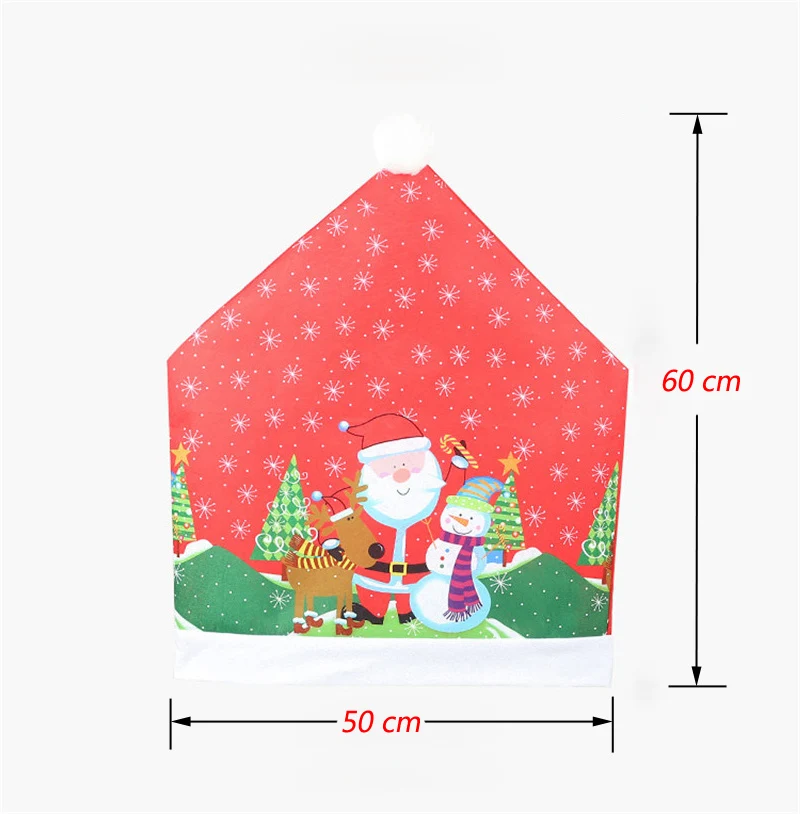 Рождественская крышка стула обеденный стол Санта Клаус Снеговик красная Кепка